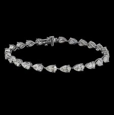 Usado, Linda pulseira de tênis folheada a ouro branco 14K corte pera diamante simulado 4 quilates comprar usado  Enviando para Brazil