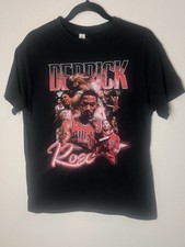 Camiseta Derrick Rose Masculina M Preta Chicago Bulls Gildan Grande Gráfica comprar usado  Enviando para Brazil