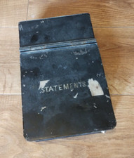 Usado, Caixa de metal vintage com tampa flip diz declarações e número 2 na parte de trás 17x27x8cm comprar usado  Enviando para Brazil