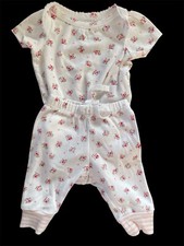 Bodyhirt e calça Baby Gap First Favorites em excelente estado usado branco/rosa 100% algodão-NB-7 libras comprar usado  Enviando para Brazil