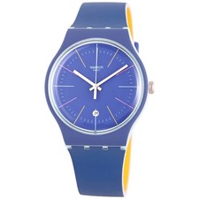 Relógio masculino Swatch azul em camadas quartzo mostrador azul SUOS403, usado comprar usado  Enviando para Brazil