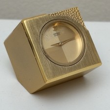 Relógio de mesa vintage Seiko peso papel cubo quartzo tom dourado QNS301G Japão comprar usado  Enviando para Brazil