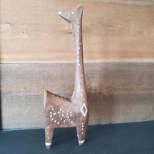 Estatueta vintage girafa esculpida à mão prateleira sitter 9,5" marrom África coleção de arte comprar usado  Enviando para Brazil