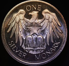 Monark Eagle Star 1 troy oz 999 FINE Prata barra de arte redonda C3104 comprar usado  Enviando para Brazil