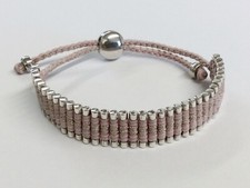 Pulseira da Amizade Links Of London fio de seda prata e rosa comprar usado  Enviando para Brazil