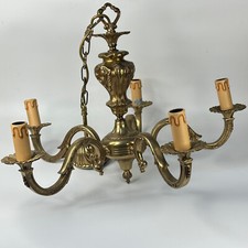 Usado, Luminária de teto elétrica vintage francesa extra grande 5 braços ornamentada latão pesado comprar usado  Enviando para Brazil