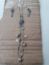 Blue flowerd necklace for sale  TAMWORTH