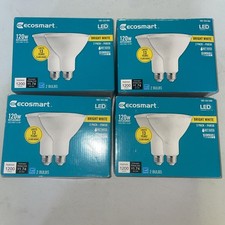 Paquete de 4 nuevas bombillas EcoSmart 120W LED PAR38 blanco brillante 3000K regulables húmedas segunda mano  Embacar hacia Mexico