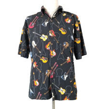 Camisa masculina David Carey grande preta guitarra Gibson SG Les Paul Flying V havaiana comprar usado  Enviando para Brazil