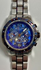 Invicta Signature Chrono mostrador azul modelo 7194 ~relógio masculino tom prata LEIA DESC, usado comprar usado  Enviando para Brazil