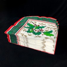 60 novos guardanapos de papel vintage Natal azevinho bagas por Duni vermelho e verde comprar usado  Enviando para Brazil