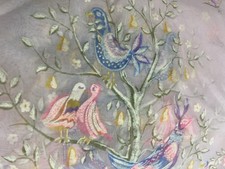 Vintage FLOCADO Primeiro Dia de Natal Pereira em Tecido Rosa Transparente 49" X 92" comprar usado  Enviando para Brazil