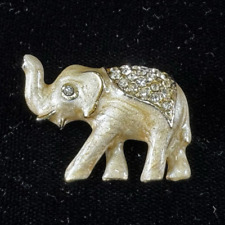 Broche ELEFANTE sem assinatura pavê manta de strass ouro redemoinho bege esmalte comprar usado  Enviando para Brazil