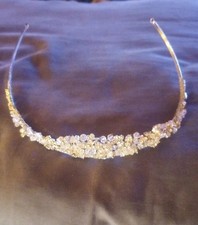 Tiara de casamento nupcial David’s tiara prata cristal strass flor original 125 comprar usado  Enviando para Brazil