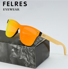 Óculos de sol moda sem aro madeira bambu para homens mulheres óculos ovais de madeira templo comprar usado  Enviando para Brazil