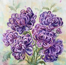 Chrysanthemum original oil for sale  Tenants Harbor