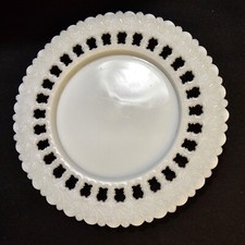 Placa de vidro leitoso vintage chique gasto 8-3/8" decoração redemoinho aro reticulado #208 comprar usado  Enviando para Brazil