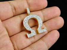 Pingente de sinal ômega grego simulado diamante redondo 1,50 quilates folheado a ouro amarelo 14k, usado comprar usado  Enviando para Brazil