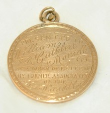 Pingente vintage de ouro amarelo 18K anos 30 óleo de água da maré serviço ao funcionário 8,3 gramas comprar usado  Enviando para Brazil