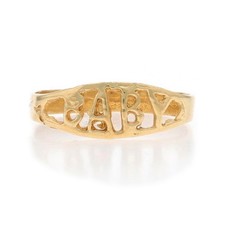 Anel infantil lembrança vintage ouro amarelo pulseira bebê 10k comprar usado  Enviando para Brazil
