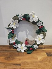 Christmas wreath crocheted for sale  ELLON