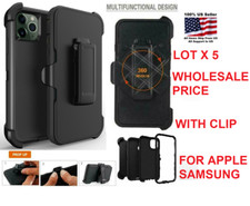 Lote 5 para iPhone 16 14 13 12 11 Max XR Defender Case Impact S25/S22/23 com clipe comprar usado  Enviando para Brazil