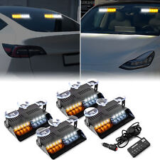 Âmbar/branco 4 peças 8 LED para-brisa painel luz estroboscópica carro caminhão aviso flash lâmpada comprar usado  Enviando para Brazil