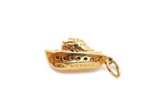 Pingente de barco de ouro amarelo 14k charme Bon Voyage iate navio de cruzeiro comprar usado  Enviando para Brazil