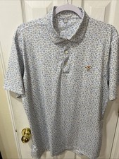 Camisa polo Peter Millar conforto verão branca terça-feira gorda máscara masculina média comprar usado  Enviando para Brazil