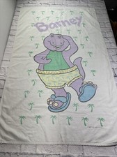 Toalha de banho vintage 1992 Barney Beach 37x62” palmeiras The Lyons Group desbotada comprar usado  Enviando para Brazil