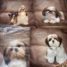 Danbury Mint SHIH TZU Throw PILLOW NEW DOG com Sentimento CONJUNTO DE 4 FILHOTES comprar usado  Enviando para Brazil