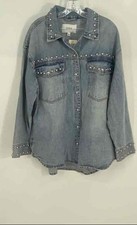 Usado, Jaqueta jeans Pistola feminina azul manga longa gola cravejada tamanho grande comprar usado Usado, Jaqueta jeans Pistola feminina azul manga longa gola cravejada tamanho grande comprar usado  Enviando para Brazil