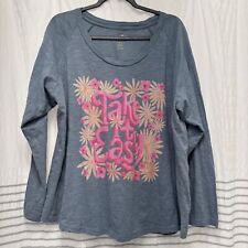 Camiseta Natural Life Feminina 3XL Algodão Manga Longa Ajuste Relaxado Linha A Decote Redondo Boho comprar usado  Enviando para Brazil