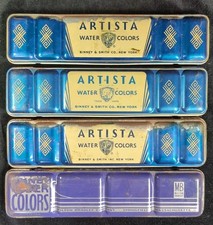 LOTE VINTAGE 4 cores aquáticas Artista Binney & Smith Milton Bradley comprar usado  Enviando para Brazil