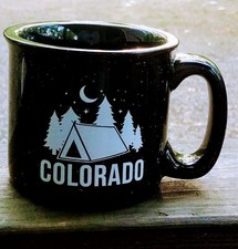 Barraca fogueira preta Colorado estrelas caneca copo acampamento pesado montanhas rochosas comprar usado  Enviando para Brazil