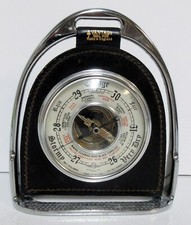 Barômetro Shortland Smith’s SB redondo vintage free standing couro vantajoso comprar usado  Enviando para Brazil