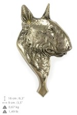 Bull Terrier-Alta Qualidade Bronze Porta Knocker com um cachorro, Cão Arte Au comprar usado  Enviando para Brazil