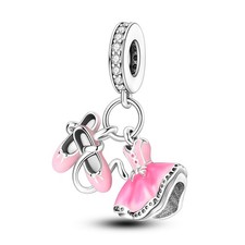 Saia MULA Sapatos Europeus Faça Você Mesmo Berloque Rosa AAA CZ Para Pulseira Prata Esterlina 925 comprar usado  Enviando para Brazil