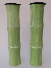 Bamboo pillar candlesticks for sale  WARRINGTON