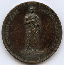 Usado, Medalha de Bronze Itália Virgílio Maro 100º Jubileu 1884 por Bianco 43mm 34gr!!! comprar usado  Enviando para Brazil