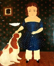 Pintura de arte popular ingênua Leslie Stafford (1949–2024). Spaniel Girl & King Charles comprar usado  Enviando para Brazil