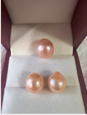 elegante 11-12mm 12-13mm mar do sul ouro rosa barroco pérolas soltas meia broca comprar usado  Enviando para Brazil
