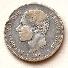 Pesetas 1881 spanien gebraucht kaufen  Deutschland
