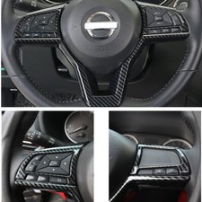 Decoração de acabamento de tampa de volante para Nissan Versa 2020-2024 fibra de carbono ABS 3 peças comprar usado  Enviando para Brazil