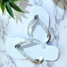 Chinelos Havaianas originais de cristal - Sandálias de casamento luxuosas decoradas para noiva comprar usado  Enviando para Brazil