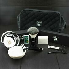 Kit de afeitado en húmedo completo tradicional de lujo con afeitadora de seguridad y cepillo de afeitar segunda mano  Embacar hacia Mexico
