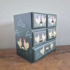 Usado, Cajón de pollo vintage armario cofre PINTADO A MANO arte y tostador gallina P... comprar usado  Enviando para Brazil
