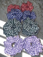 Gingham hair scrunchie. for sale  HALIFAX