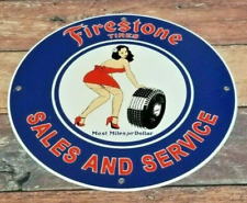 PNEUS DE PEDRA DE FOGO VINTAGE PORCELANA GASOLINA ÓLEO ESTAÇÃO DE SERVIÇO DE VENDA PLACA DE AUTOMÓVEL comprar usado  Enviando para Brazil