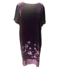 Vestido Vintage Talbots Roxo Veludo Shift 20 Floral Burnout Rayon Mistura de Seda comprar usado  Enviando para Brazil